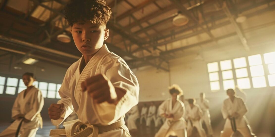 A martial arts course for high school students helps teens build a strong fighting spirit, learn boundary setting, practice de-escalation, and gain the skills and confidence needed to defend themselves when necessary.